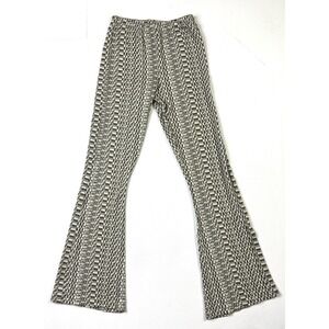 iets frans Jogger Pants Womens XS Flare Beige Green Check Stretch Pull On
